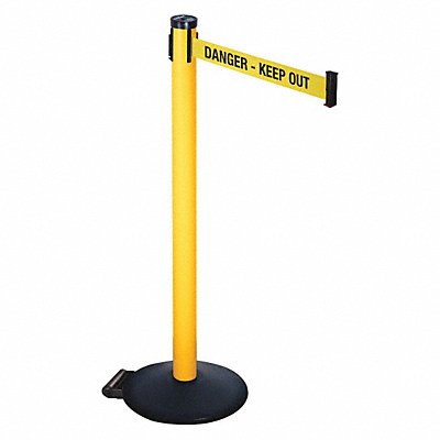 RETRACTA-BELT 305PYWDKO Barrier Post Yellow/Black Text 2 in Belt W