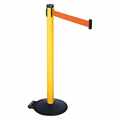 RETRACTA-BELT 305PYWFO Barrier Post 2 in Belt W 10 ft Belt L
