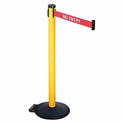 RETRACTA-BELT 305PYWNE Barrier Post 40in. H 2in Belt W No Entry