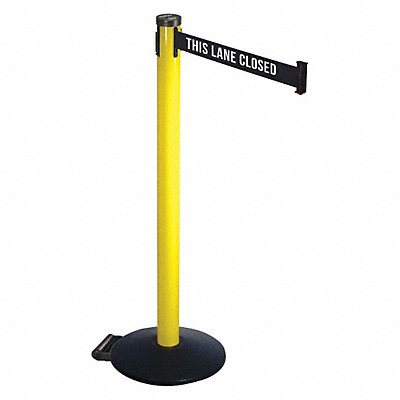 RETRACTA-BELT 305YATLC Barrier Post Blk/White Belt 2 in Belt W