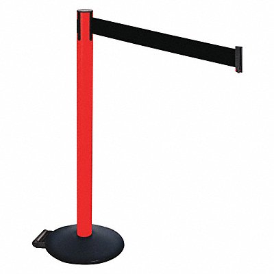 RETRACTA-BELT 335PRDBK Barrier Post PVC Post Blk Belt w/Wheels