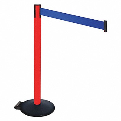 RETRACTA-BELT 335PRDBL Barrier Post PVC Post Blue Belt w/Wheels