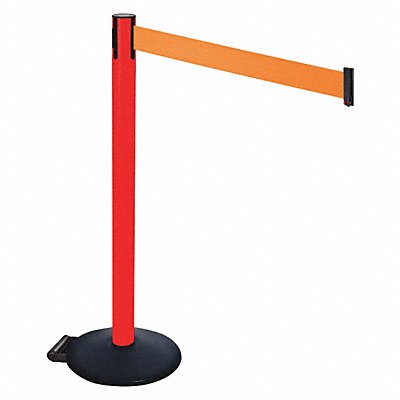 RETRACTA-BELT 335PRDOR Barrier Post PVC Post Black Orange Belt