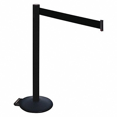 RETRACTA-BELT 335PSBBK Barrier Post PVC Post Blk Belt w/Wheels