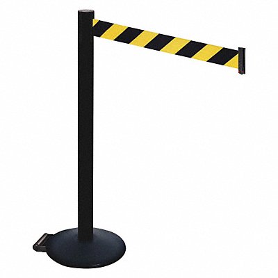 RETRACTA-BELT 335PSBBYD Barrier Post PVC Post w/Wheels 40 in H