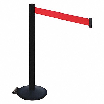 RETRACTA-BELT 335PSBRD Barrier Post PVC Post Red Belt w/Wheels