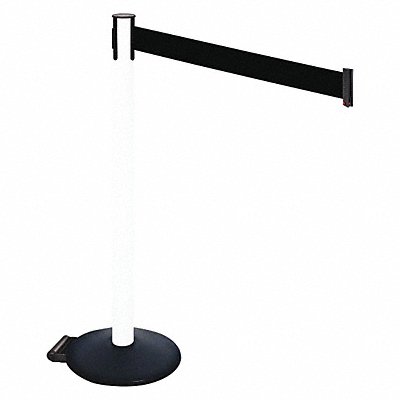 RETRACTA-BELT 335PWHBK Barrier Post PVC Post Blk Belt w/Wheels