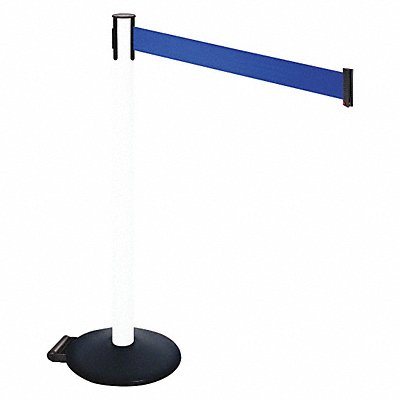 RETRACTA-BELT 335PWHBL Barrier Post PVC Post Blue Belt w/Wheels