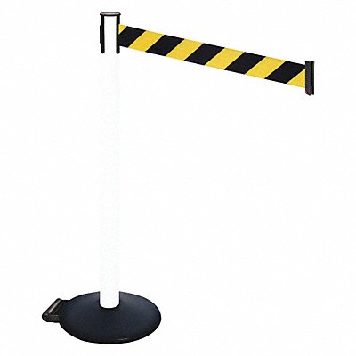 RETRACTA-BELT 335PWHBYD Barrier Post Black/Yellow Belt w/Wheels