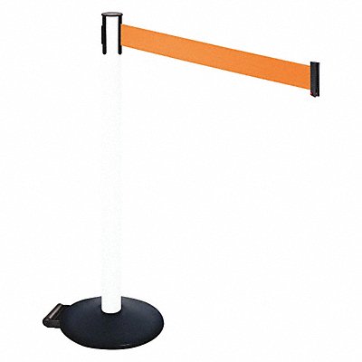RETRACTA-BELT 335PWHOR Barrier Post PVC Post Black Orange Belt