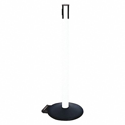 RETRACTA-BELT 335PWHRCV Belt Barrier Rcvr. Post White Cast Iron