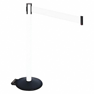 RETRACTA-BELT 335PWHWH Barrier Post PVC Post Black White Belt