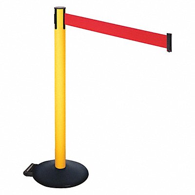 RETRACTA-BELT 335PYWRD Barrier Post PVC Post Red Belt w/Wheels