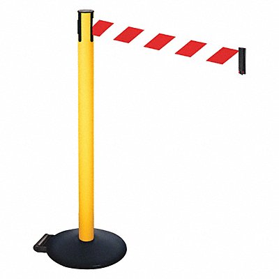 RETRACTA-BELT 335PYWRWD Barrier Post Red/White Belt w/Wheels