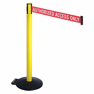 RETRACTA-BELT 335YAAAO Barrier Post Black w/Wheels 40 in H