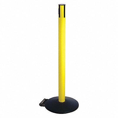 RETRACTA-BELT 335YARCV Belt Barrier Rcvr. Post Yellow Cast Iron
