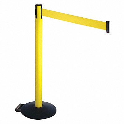 RETRACTA-BELT 335YAYW Barrier Post Black Yellow Belt w/Wheels