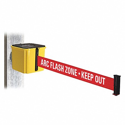 RETRACTA-BELT WH412YW30ARCMM Belt Barrier Yellow Rd/Wt Text Belt 30ft.L