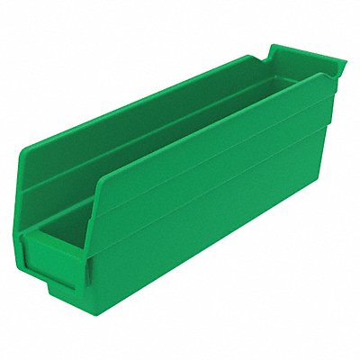 GRAINGER 30110GREENBLANK Shelf Bin Green Indstr Grd Poly 4 in