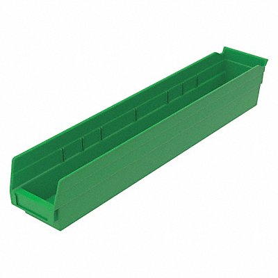 GRAINGER 30124GREENBLANK Shelf Bin Green Indstr Grd Poly 4 in