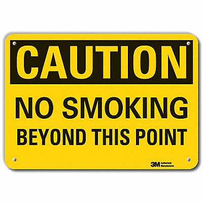 LYLE LCU30316RA10x7 Reflective No Smoking Caut Sign 7x10in Alum