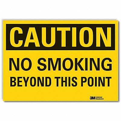 LYLE LCU30316RD5x35 No Smoking Caution Reflective Label 3.5x5in