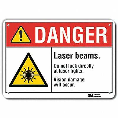 LYLE LCU40054RA10x7 Laser Sign 7 in x 10 in Aluminum