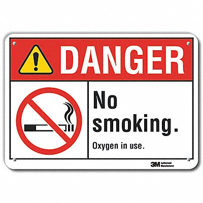 LYLE LCU40128RA10x7 No Smoking Sign 7 in x 10 in Aluminum