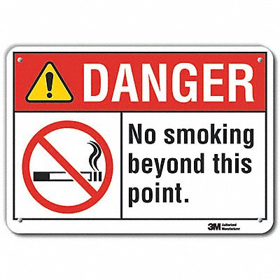 LYLE LCU40131RA14x10 Reflective No Smoking Danger Sign 10x14in Alu