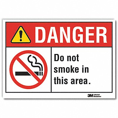 LYLE LCU40169RD5x35 No Smoking Danger Reflective Label 3.5x5in