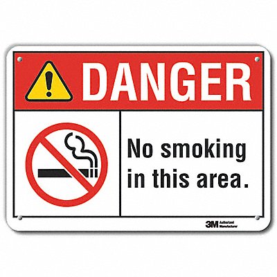 LYLE LCU40171RA10x7 No Smoking Sign 7 in x 10 in Aluminum