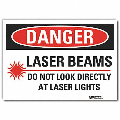 LYLE LCU40250RD10x7 Laser Area Danger Reflective Label 7inx10in