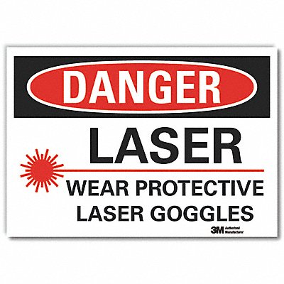 LYLE LCU40252RD7x5 Laser Area Danger Reflective Label 5inx7in