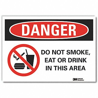 LYLE LCU40270RD10x7 No Smoking Danger Reflective Label 7inx10in