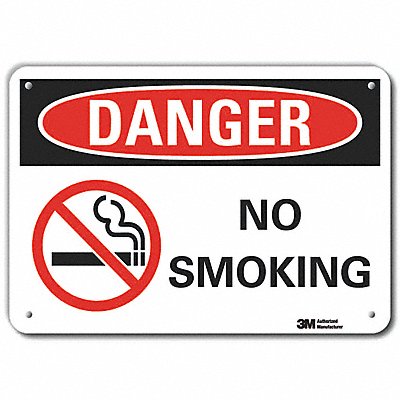 LYLE LCU40272RA10x7 No Smoking Sign 7 in x 10 in Aluminum