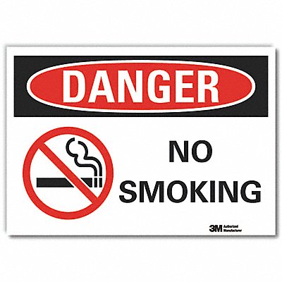 LYLE LCU40272RD14x10 No Smoking Danger Reflective Label 10inx14in