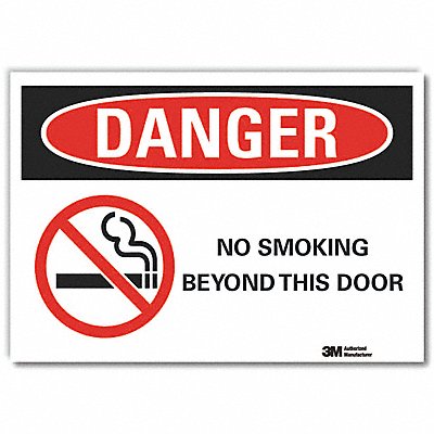 LYLE LCU40273RD14x10 No Smoking Danger Rflct Lbl 10inx14in
