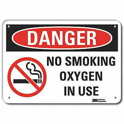 LYLE LCU40482RA14x10 Reflective No Smoking Danger Sign 10x14in Alu