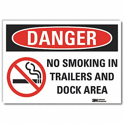 LYLE LCU40551RD5x35 No Smoking Danger Reflective Label 3.5x5in