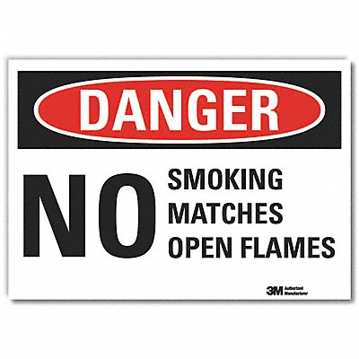 LYLE LCU40552RD10x7 No Smoking Danger Reflective Label 7inx10in