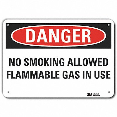 LYLE LCU40577RA14x10 Reflective No Smoking Danger Sign 10x14in Alum