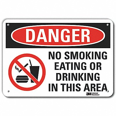 LYLE LCU40578RA14x10 Reflective No Smoking Danger Sign 10x14in Alu