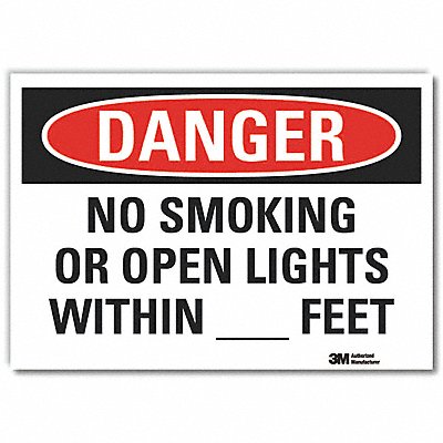 LYLE LCU40587RD10x7 No Smoking Danger Reflective Label 7inx10in