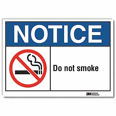 LYLE LCU50028RD7x5 No Smoking Notice Reflective Label 5inx7in