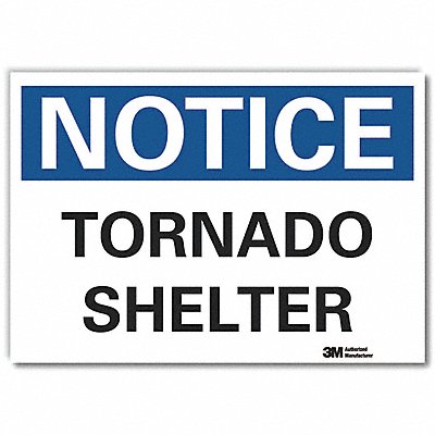 LYLE LCU50094RD10x7 Emrgncy Shelter Notice Rflct Labl 7x10in