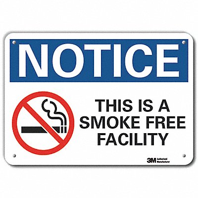 LYLE LCU50143RA10x7 No Smoking Sign 7 in x 10 in Aluminum