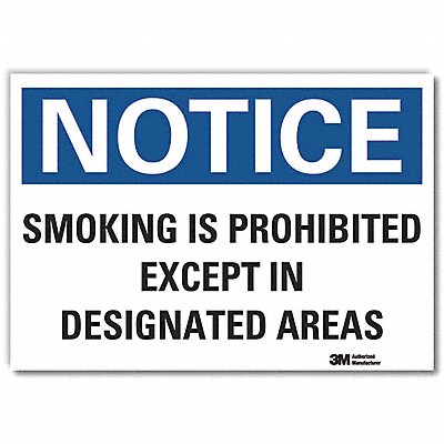 LYLE LCU50229RD14x10 No Smoking Notice Rflct Lbl 10inx14in