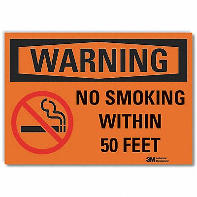LYLE LCU60106RD10x7 No Smoking Warning Reflective Label 7inx10in
