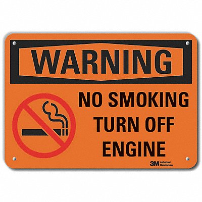 LYLE LCU60107RA14x10 Reflective No Smoking Warning Sign 10x14in Alum