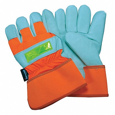 CONDOR 48WT92 J4937 Leather Gloves White/Hi-Vis Orange 2XL PR